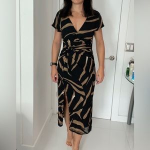 Prabal Gurung Midi Animal Print Dress Size 6
